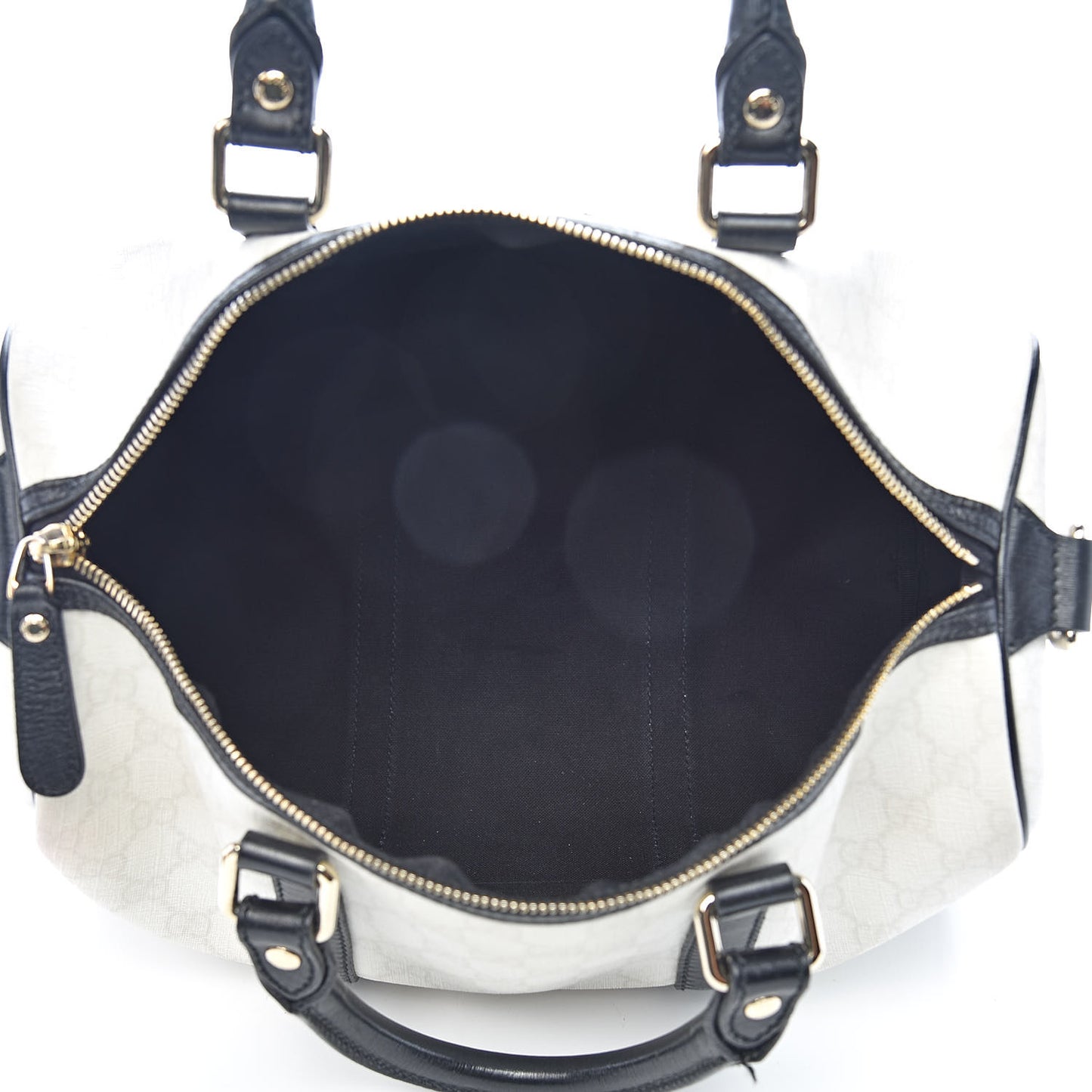 GG Plus Monogram Medium Joy Boston White Black