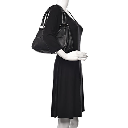 Prada Vitello Daino Box Shoulder Bag Black 2 of 16