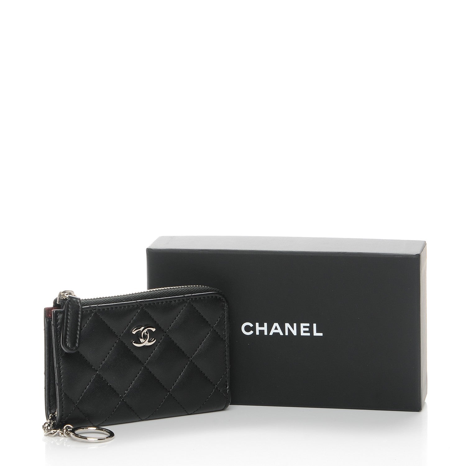 Chanel Lambskin Quilted Key Holder Case Black 8 of 8