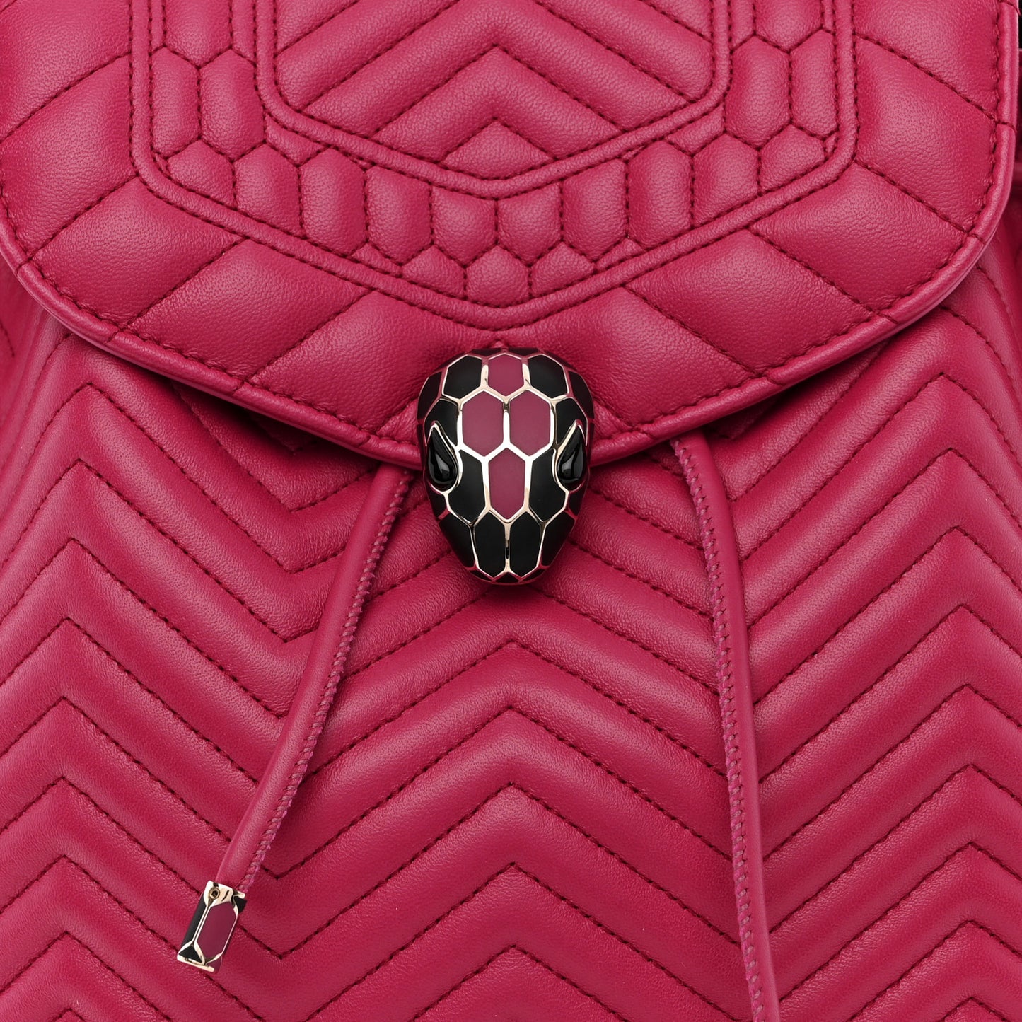 Calfskin Quilted Serpenti Forever Backpack Plum