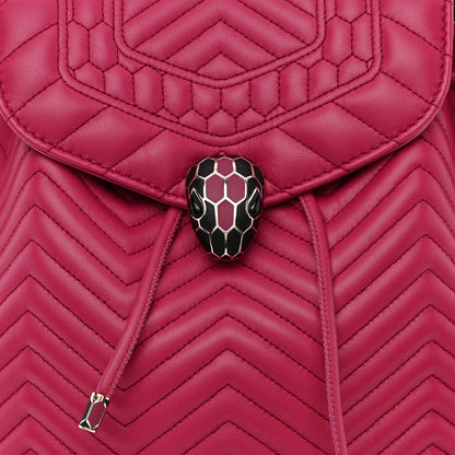 Bulgari Calfskin Quilted Serpenti Forever Backpack Plum 8 of 10