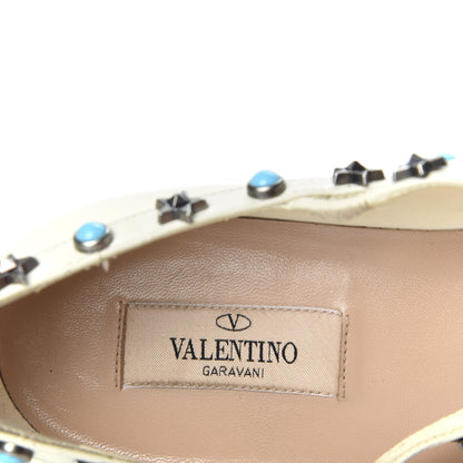 Valentino Garavani Patent Rockstud Rolling Cage Ballerina Flats 39 Ivory 8 of 9