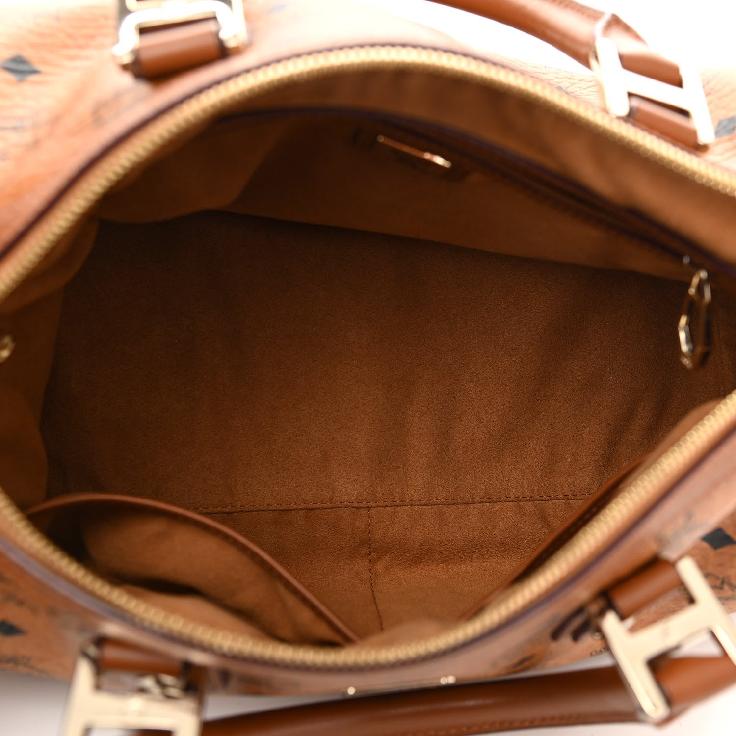 MCM Visetos Essential Boston Bag Cognac 7 of 12
