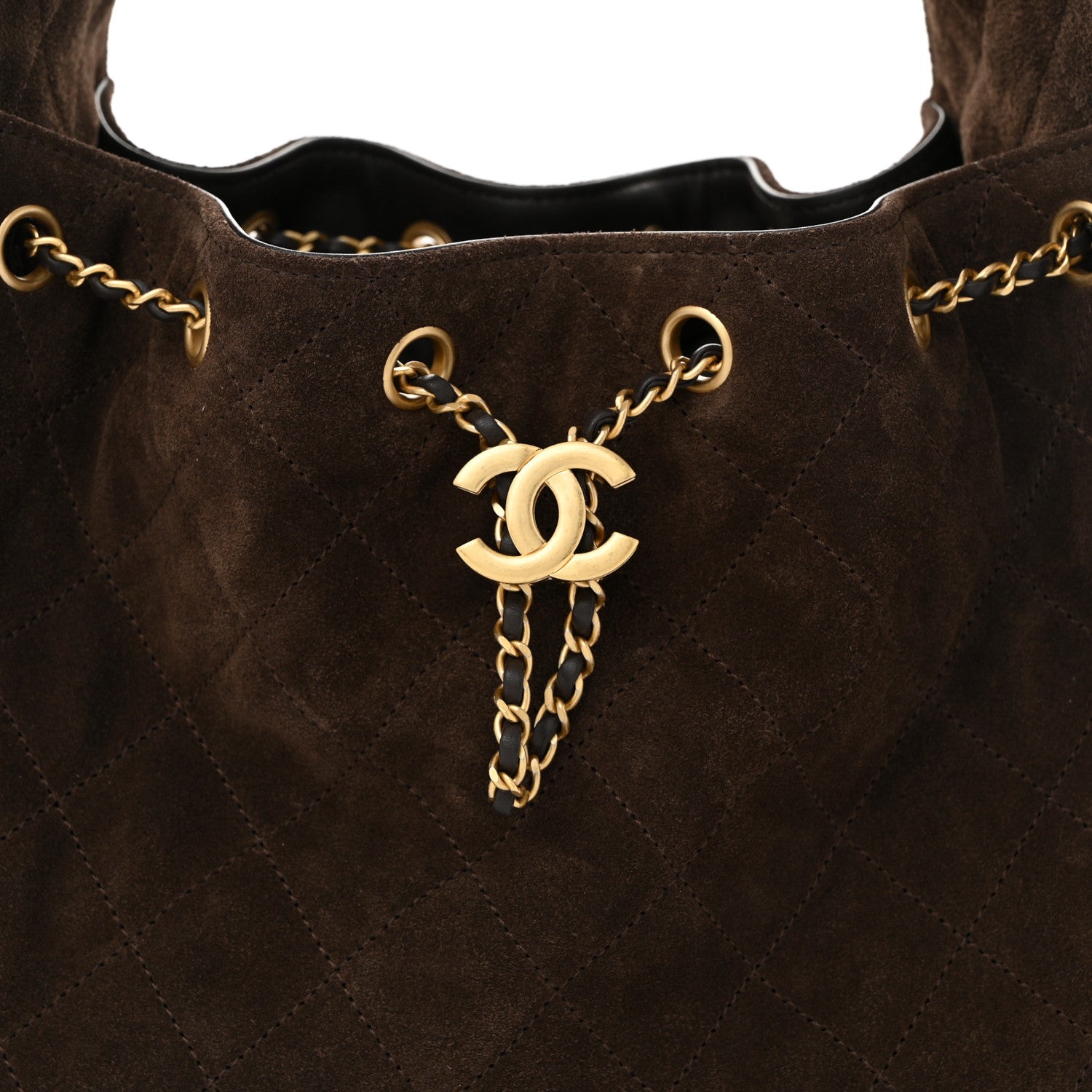 Chanel Suede Quilted Small Chanel 25 Handbag Dark Brown 8 of 11