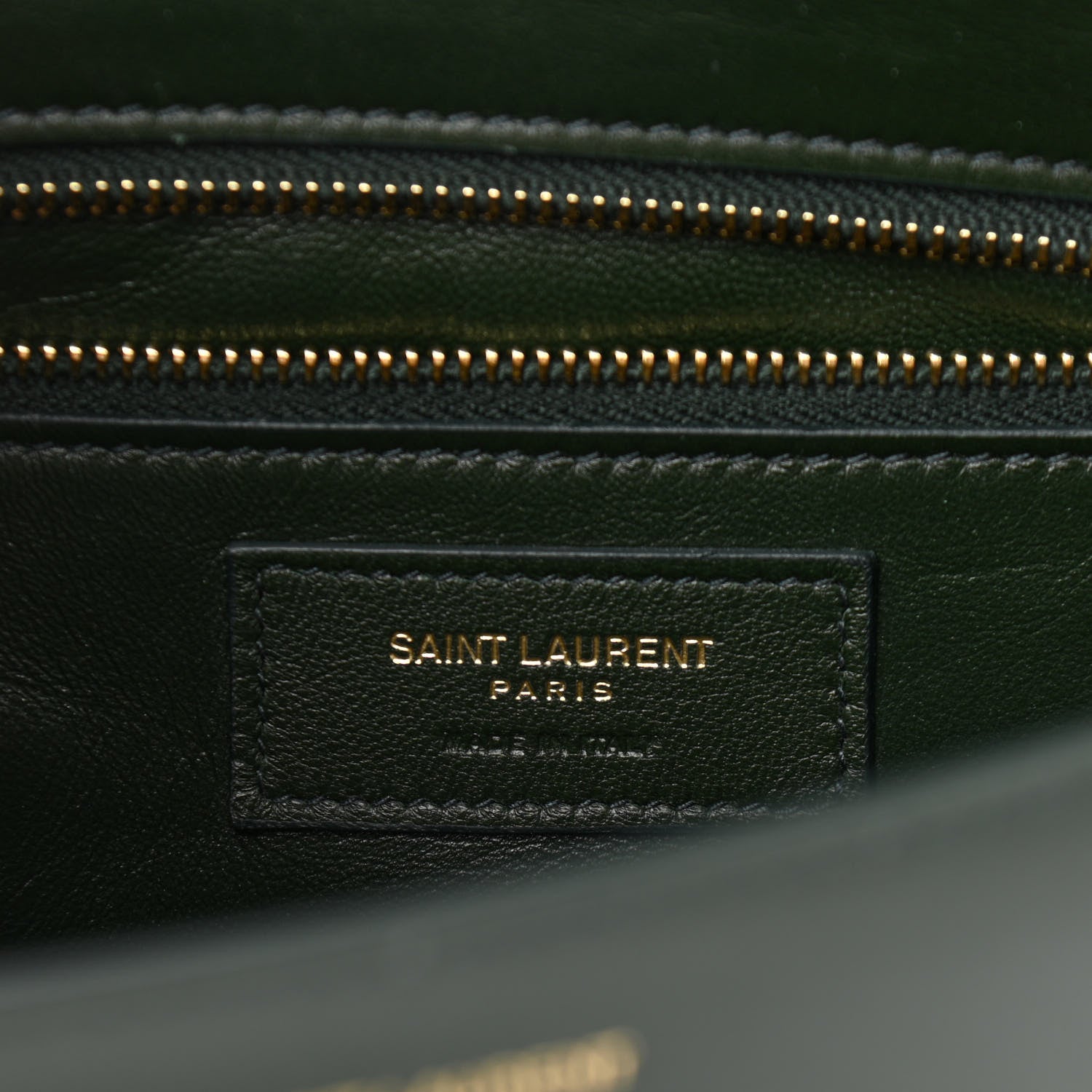 Saint Laurent Smooth Calfskin Carre Satchel Green 7 of 14