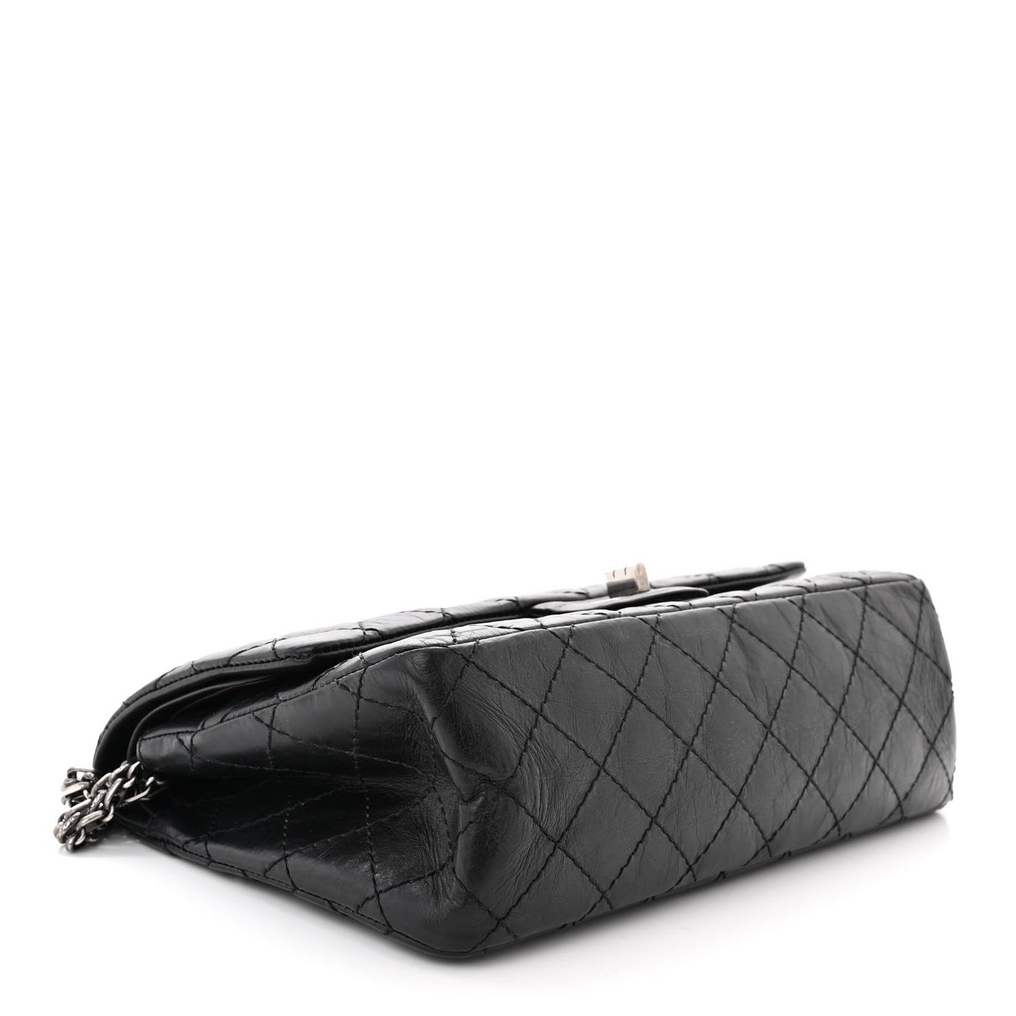 Aged Calfskin Quilted 2.55 Reissue 225 Flap Black