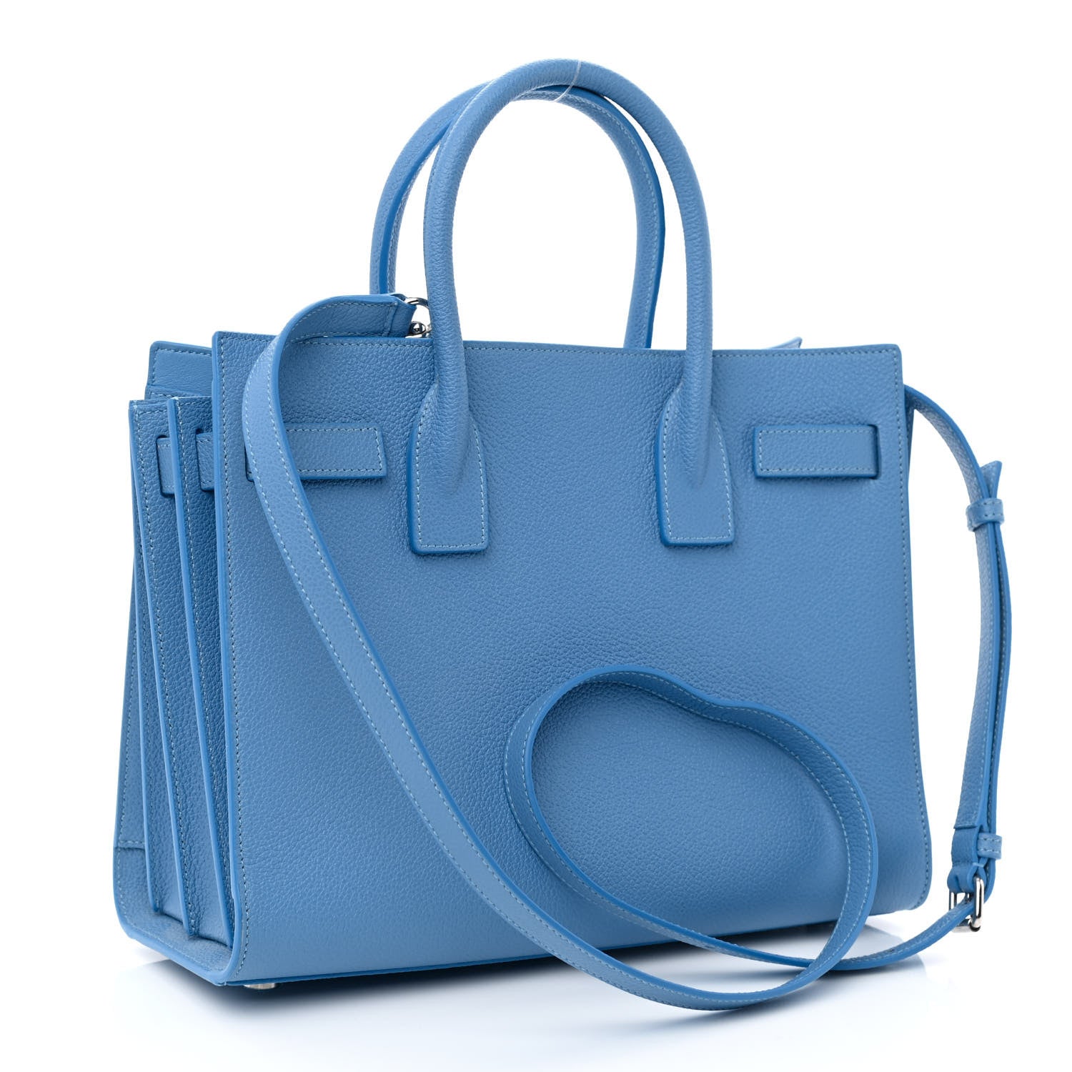 Saint Laurent Grained Calfskin Baby Sac De Jour Blue Clair 3 of 11