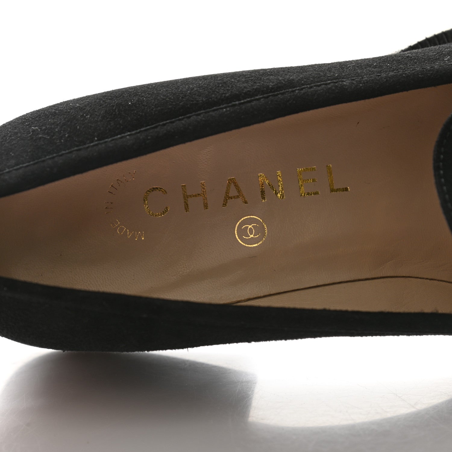 Chanel Suede CC Mocassin Loafers 37 Black 7 of 9