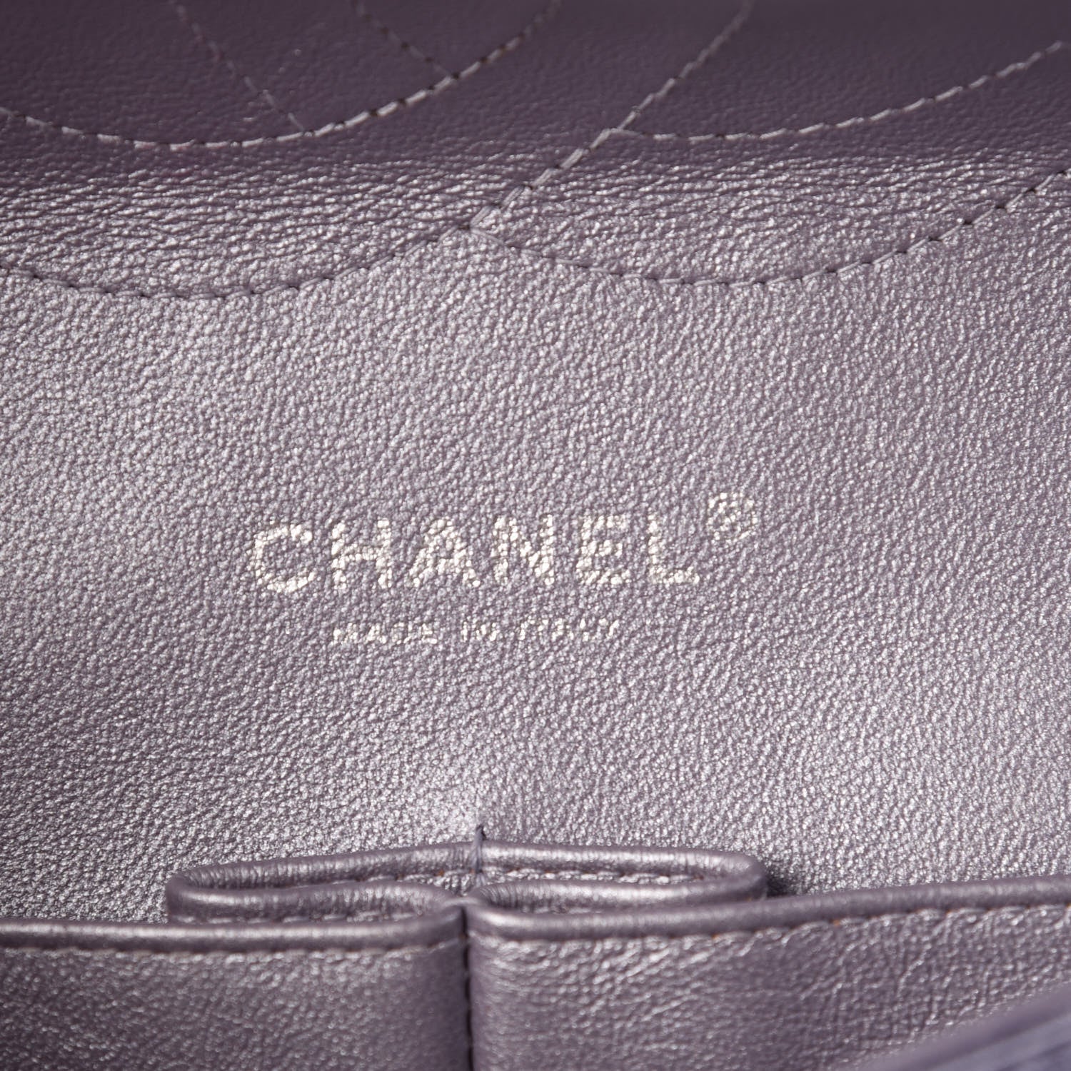Chanel Metallic Lambskin Quilted Jumbo Double Flap Light Purple 8 of 10