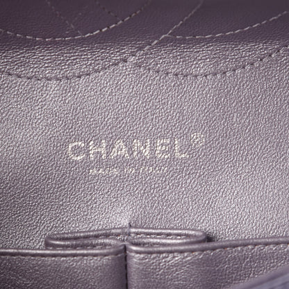 Chanel Metallic Lambskin Quilted Jumbo Double Flap Light Purple 8 of 10
