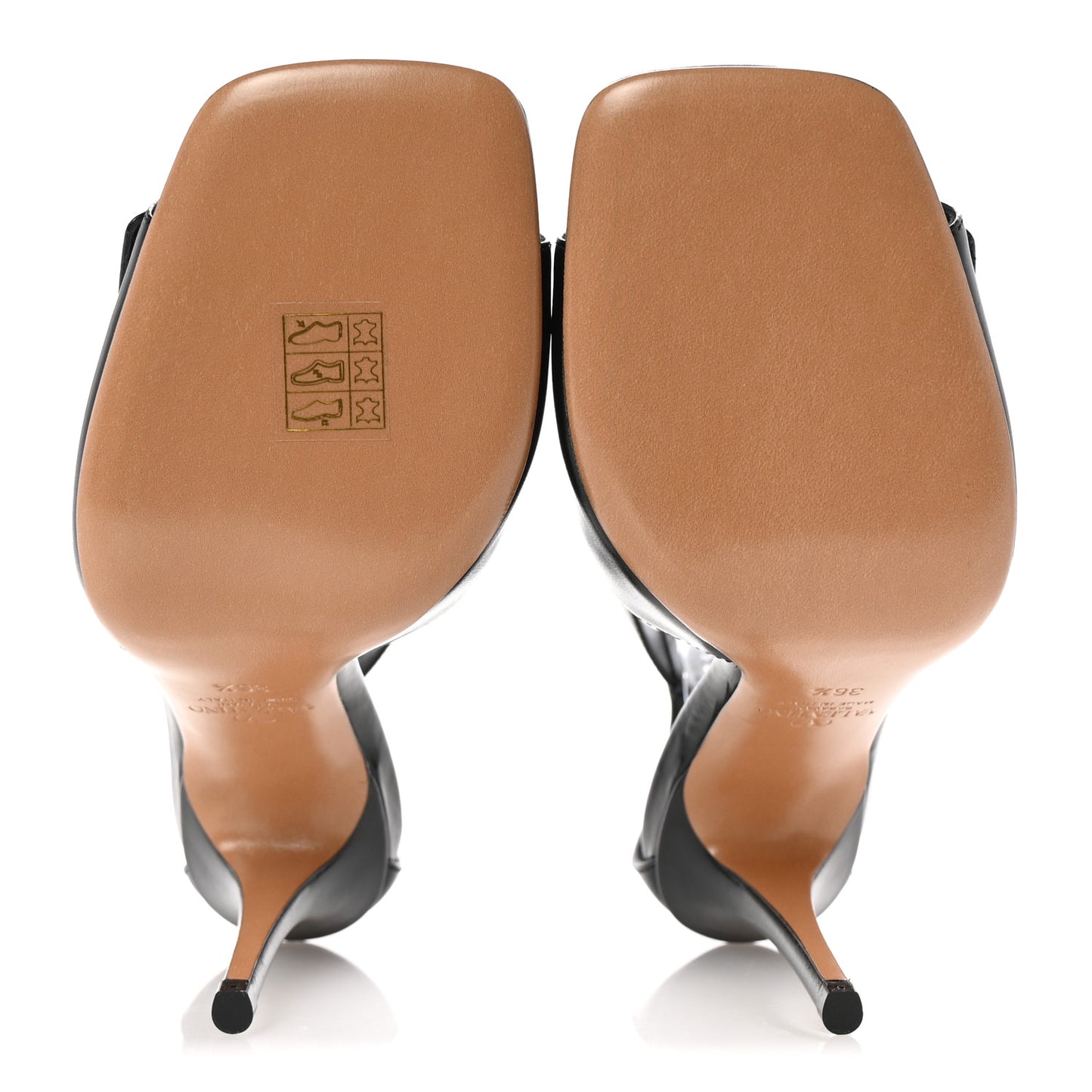 Calfskin VLogo 105mm Locker Sandals 36.5 Black