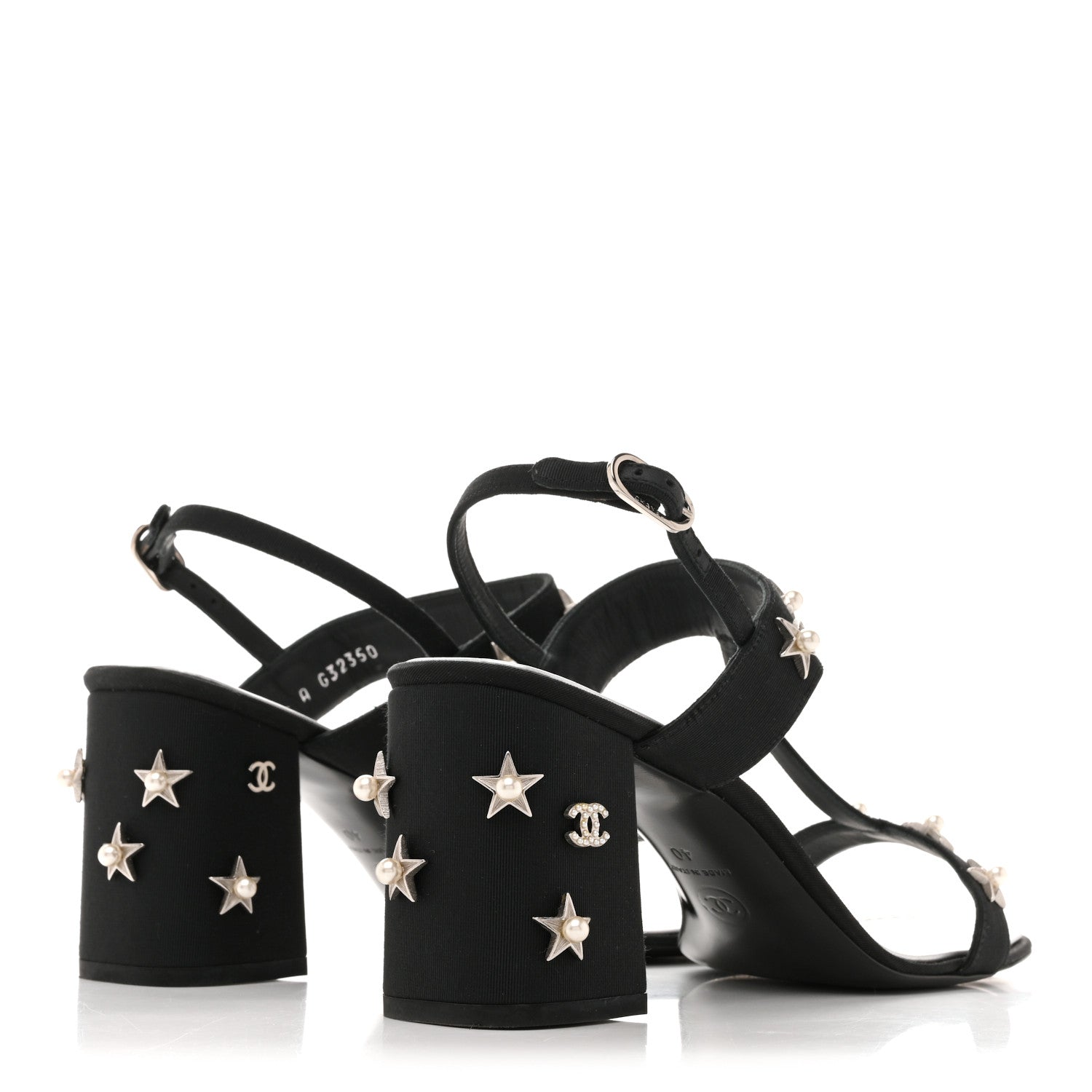 Chanel Grosgrain Pearl Stars Sandals 40 Black 1864167 – FASHIONPHILE