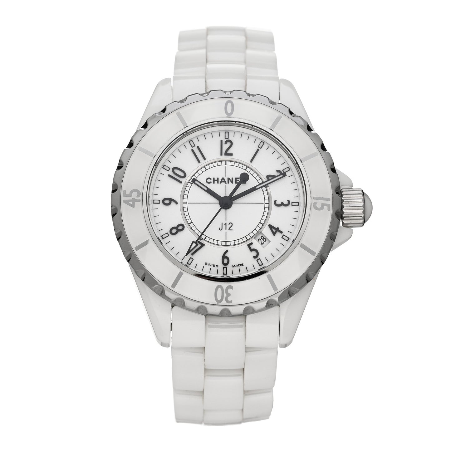 Stainless Steel Ceramic 33mm J12 Quartz Watch White