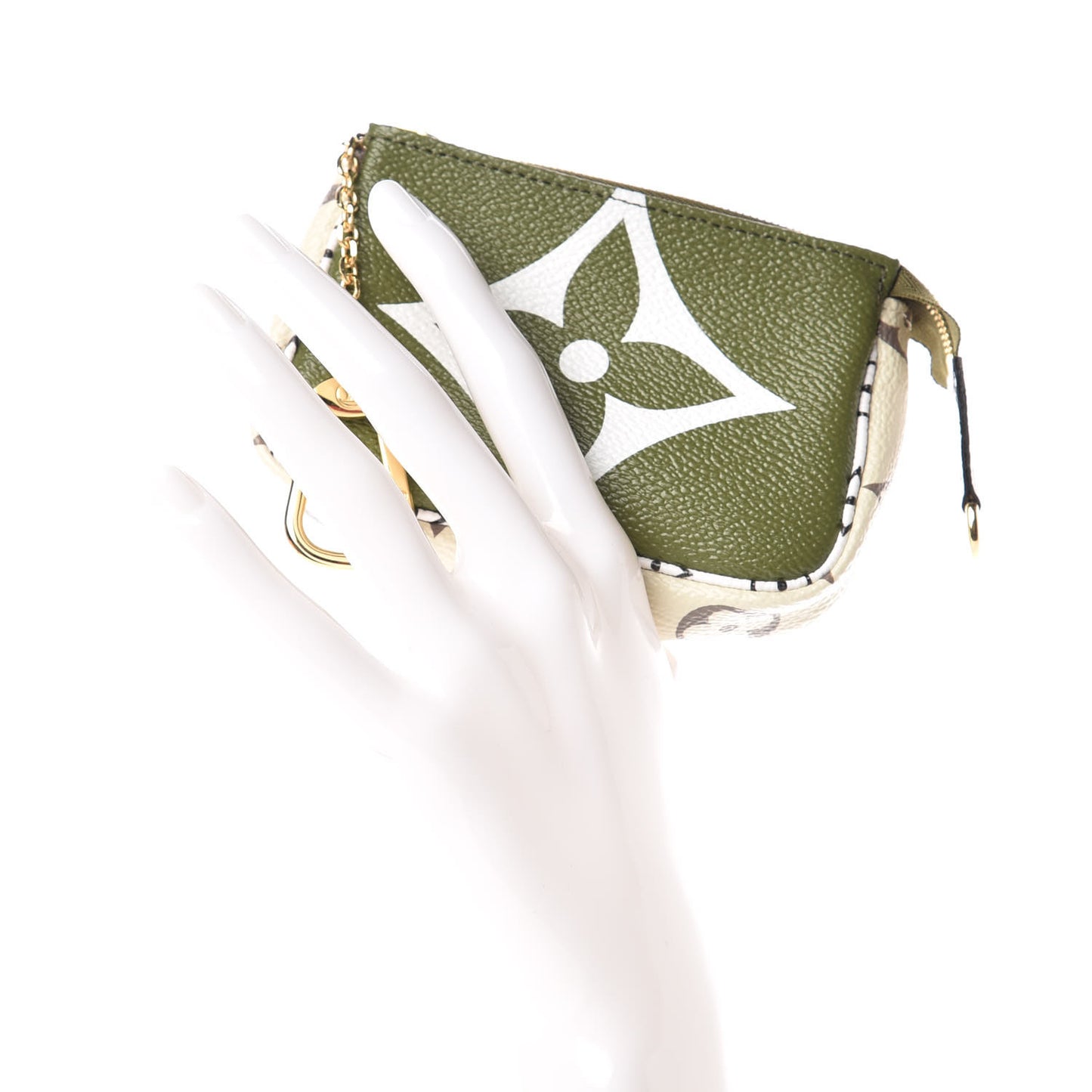 Monogram Giant Micro Pochette Accessories Kaki White