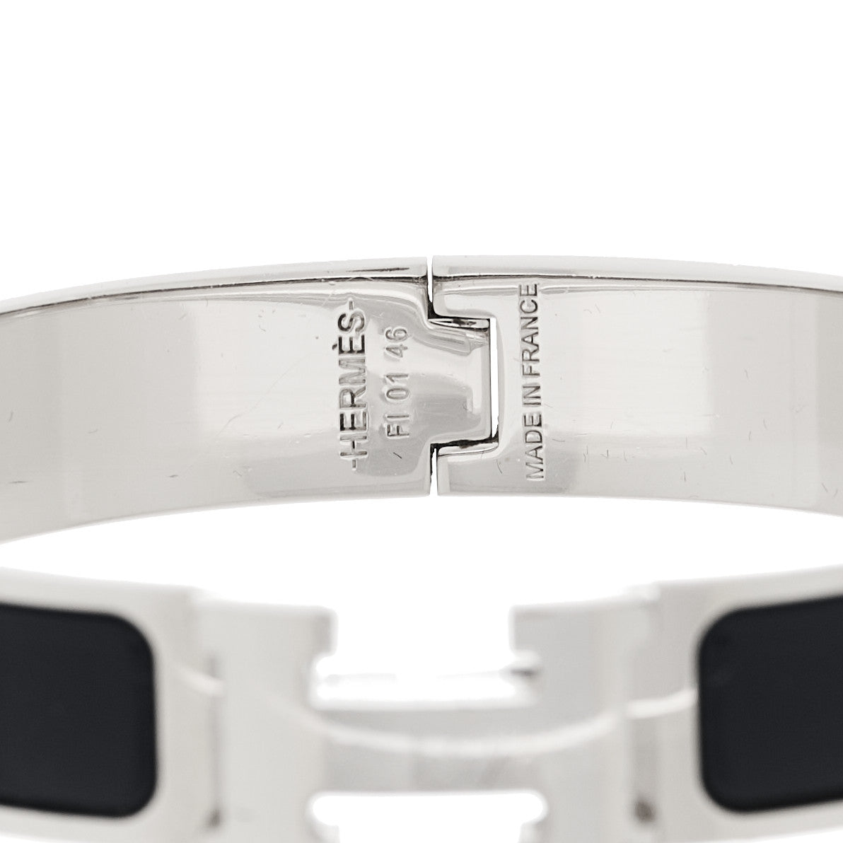 Narrow Enamel Clic Clac H Bracelet GM Bleu De Genes