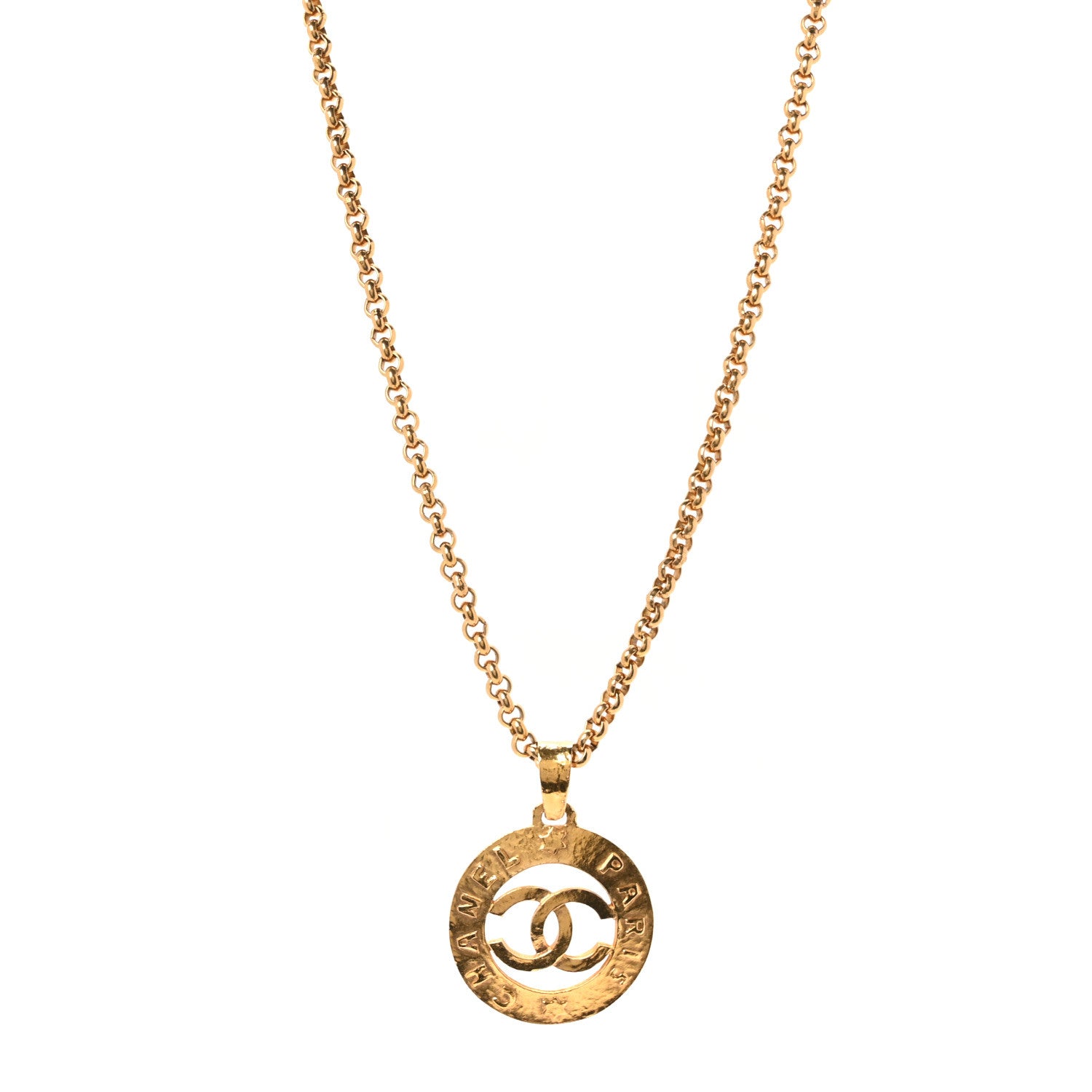 Chanel CC Chain Pendant Long Necklace Gold 1 of 4