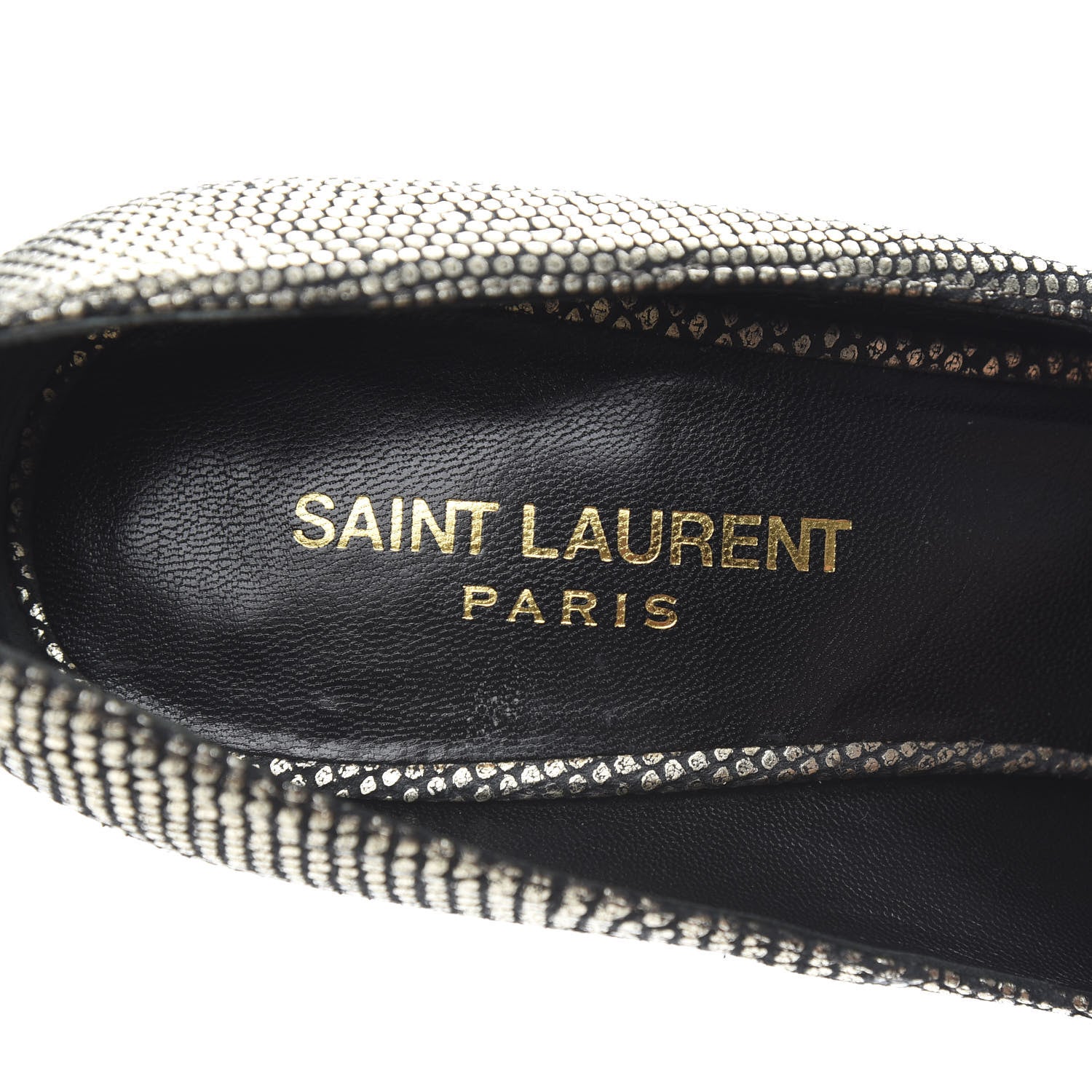 Saint Laurent Metallic Calfskin Paris 105 Escarpin Pumps 39 Gold 8 of 9