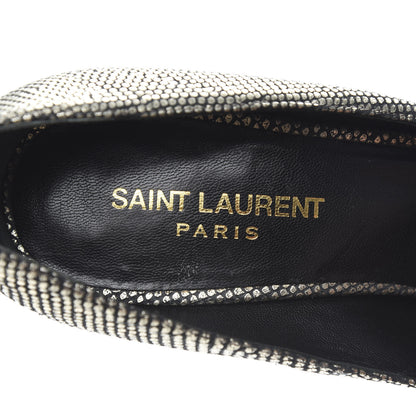 Saint Laurent Metallic Calfskin Paris 105 Escarpin Pumps 39 Gold 8 of 9