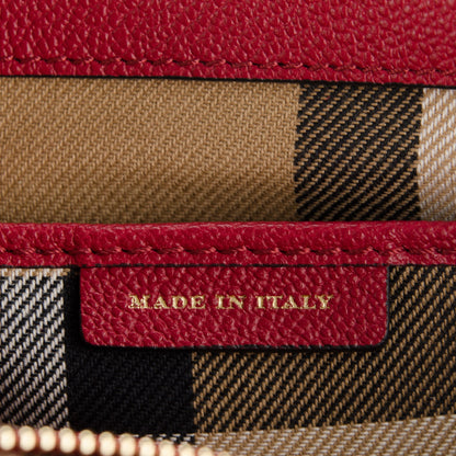 Burberry Soft Grain Calfskin Medium Buckle Tote Parade Red 7 of 8