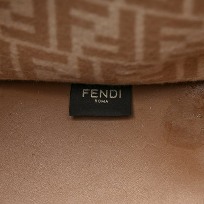 Fendi Flannel Vitello King Wool Plexiglass FF Logo Embroidered Medium Fendi Sunshine Shopper Tote Brown 6 of 12