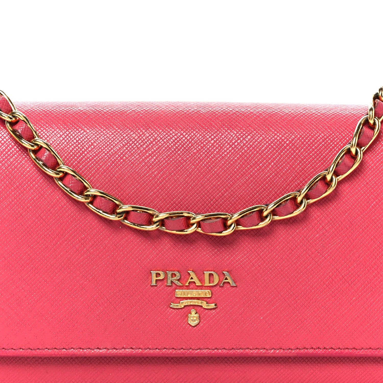 Prada Saffiano Wallet on Chain Peonia 12 of 17