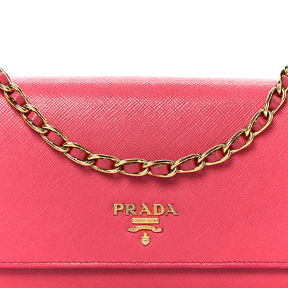 Prada Saffiano Wallet on Chain Peonia 12 of 17