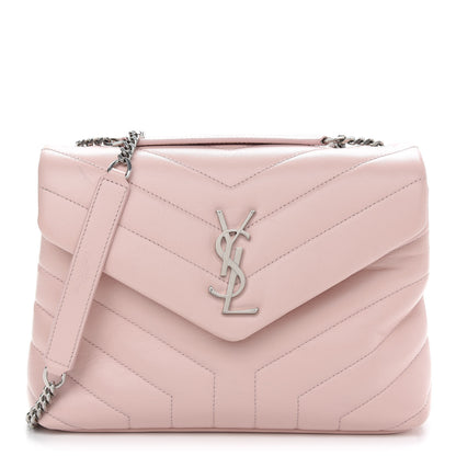 Saint Laurent Calfskin Y Quilted Monogram Small Loulou Chain Satchel Rose Antic 1 of 13