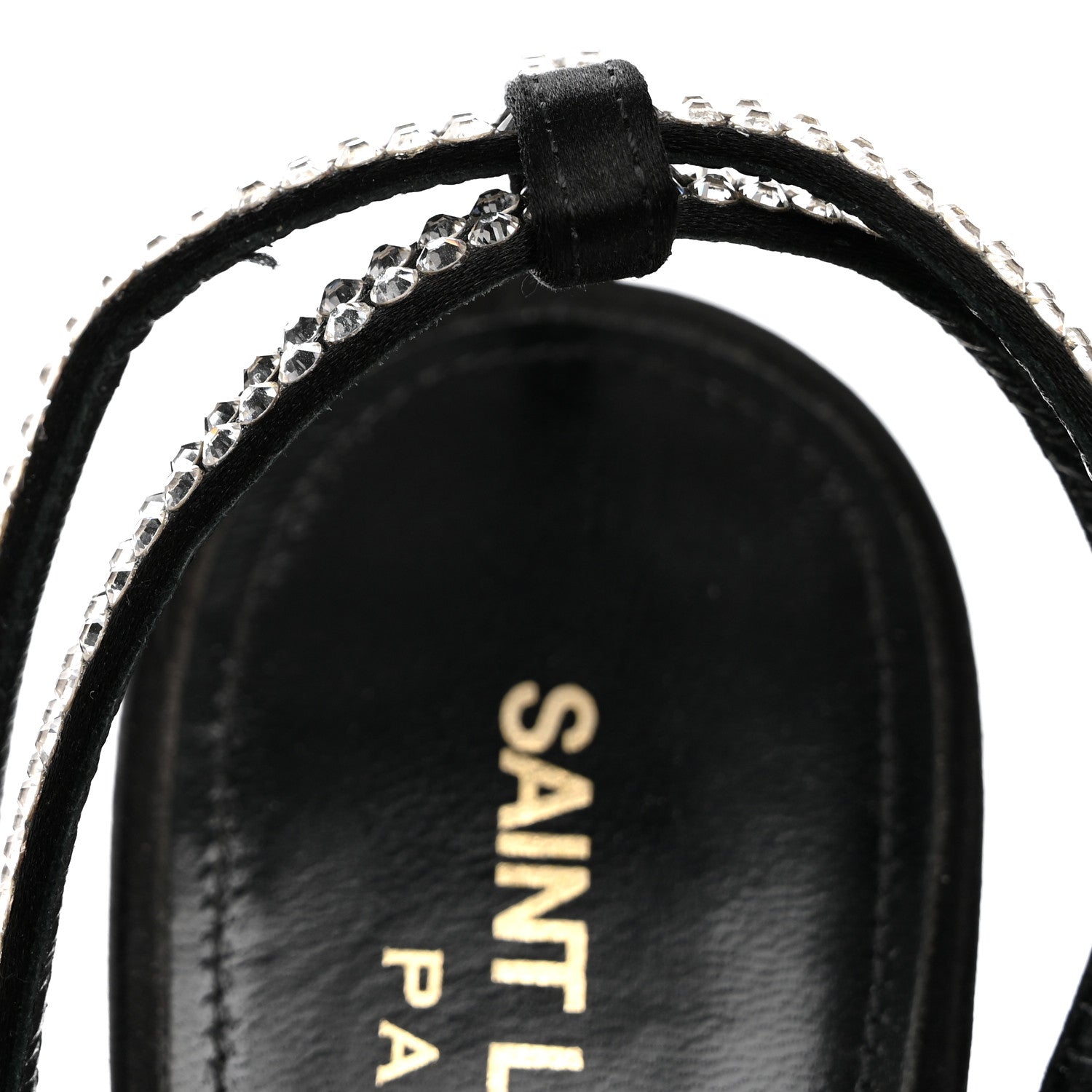 Saint Laurent Satin Crystal Ava 105 Sandals 36 Black 11 of 13