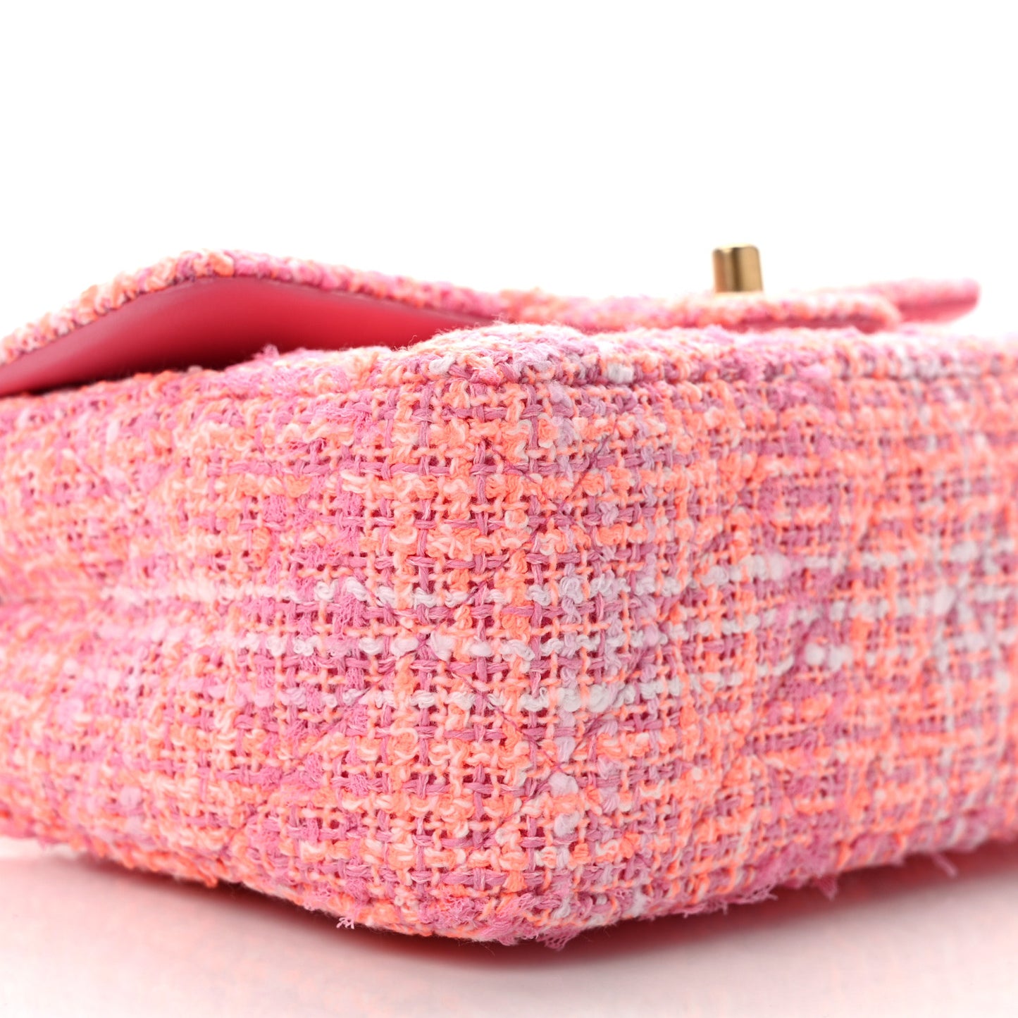 Tweed Quilted Mini Rectangular Flap Pink Orange White