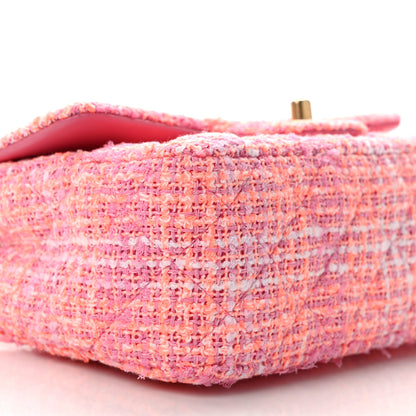 Chanel Tweed Quilted Mini Rectangular Flap Pink Orange White 8 of 10