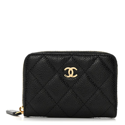 Chanel Caviar Quilted Zip Coin Purse Black 1 of 8