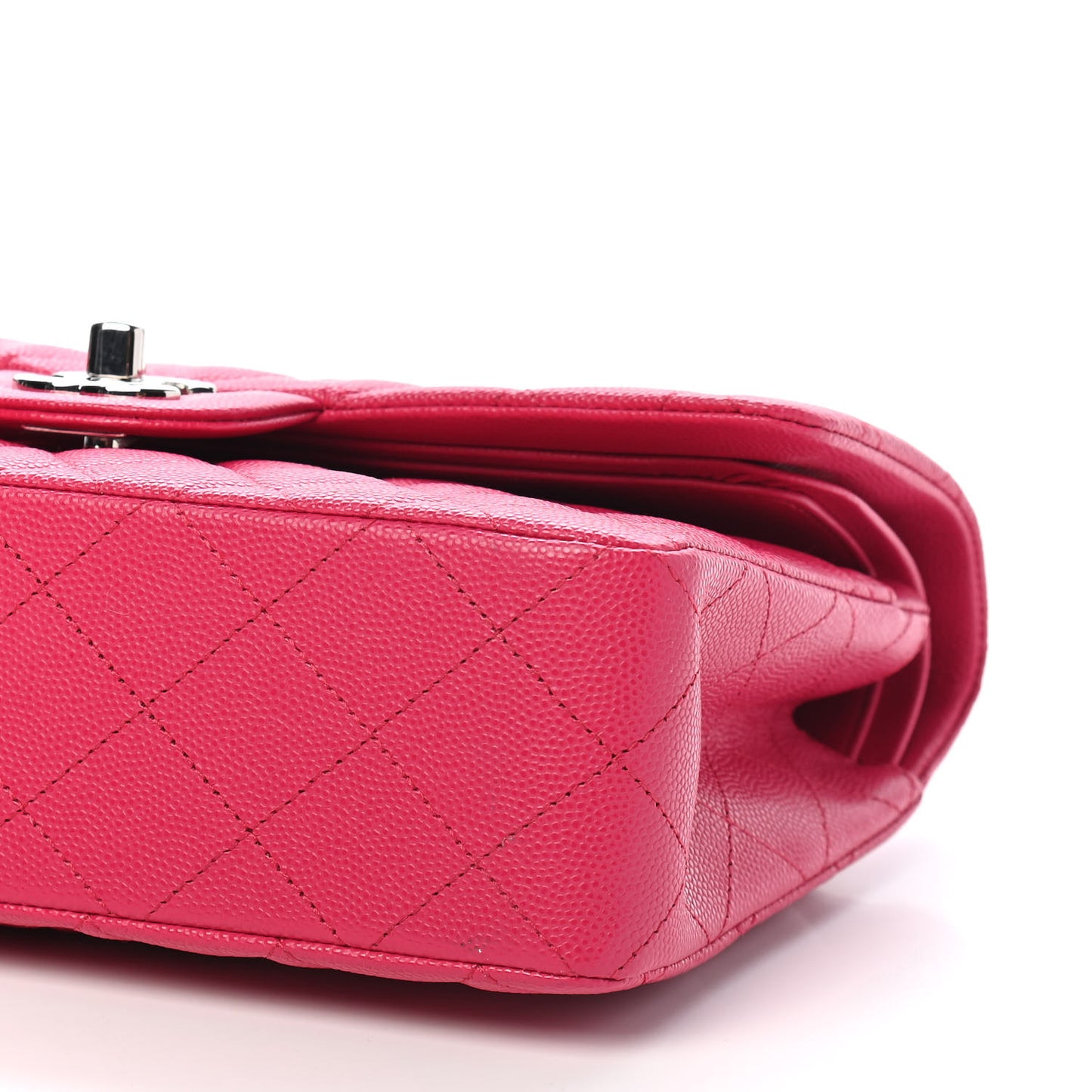 Caviar Quilted Small Double Flap Pink