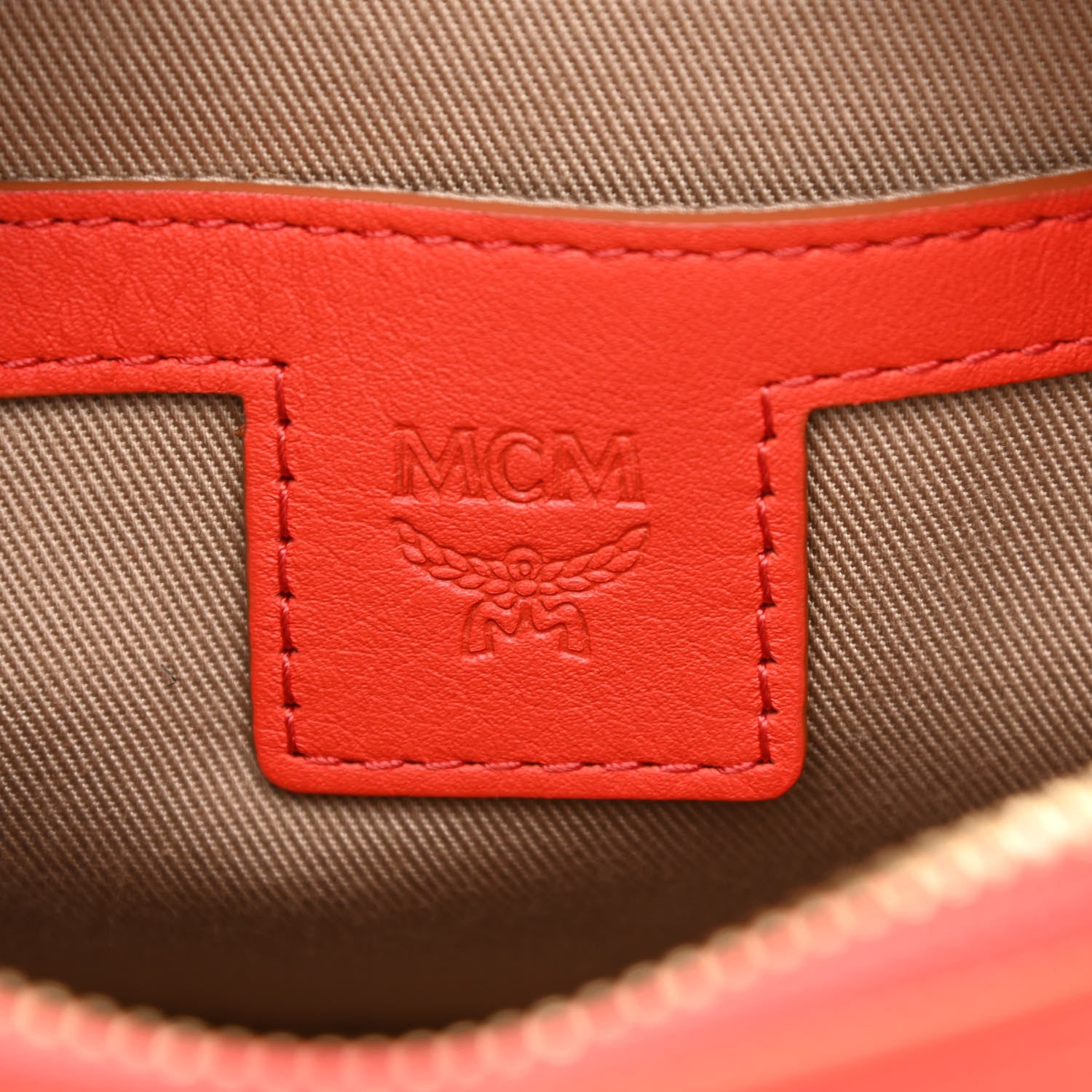 MCM Calfskin Ottomar Monogram Klara Crossbody Bag Hot Coral 6 of 10
