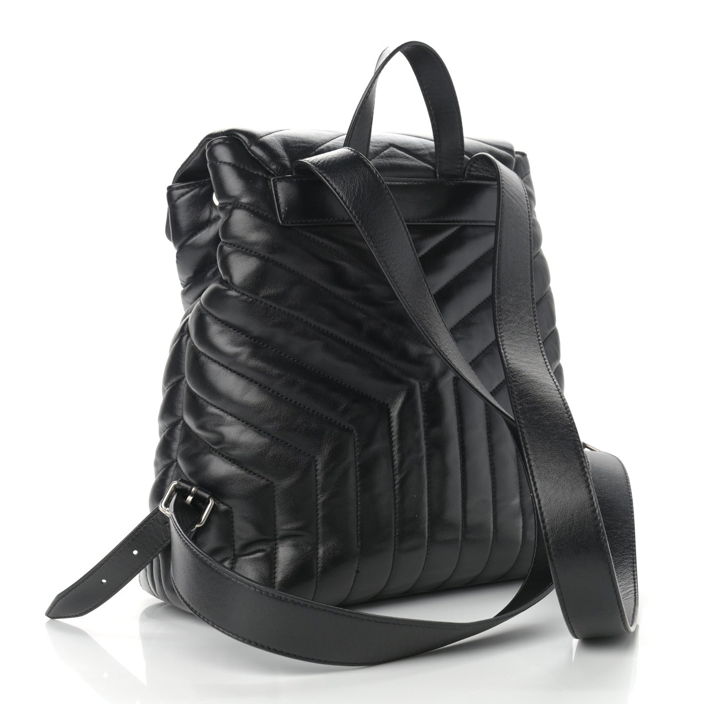 Calfskin Y Quilted Monogram Medium Loulou Backpack Black