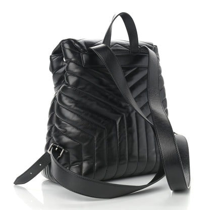 Saint Laurent Calfskin Y Quilted Monogram Medium Loulou Backpack Black 3 of 10