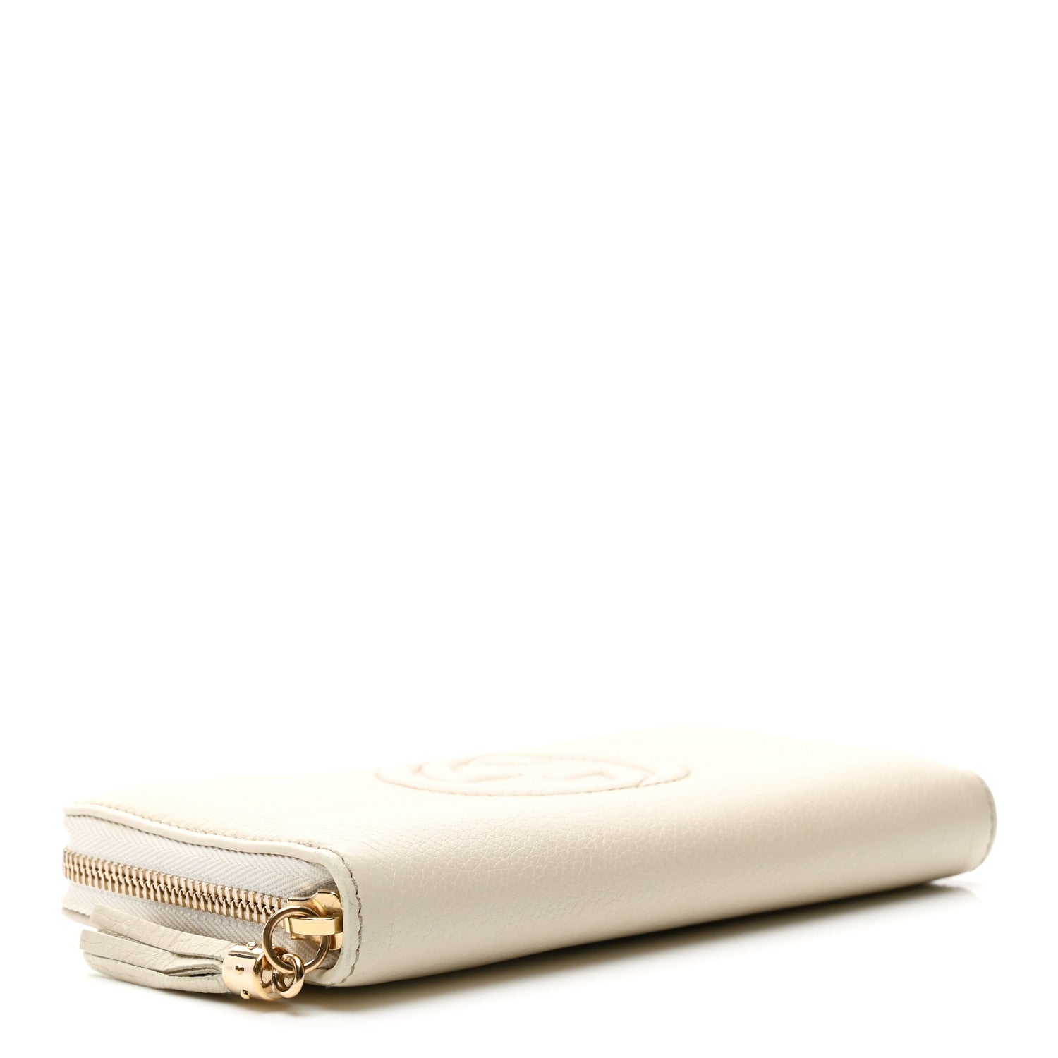 Gucci Pebbled Calfskin Soho Zip Around Wallet Off White 4 of 6