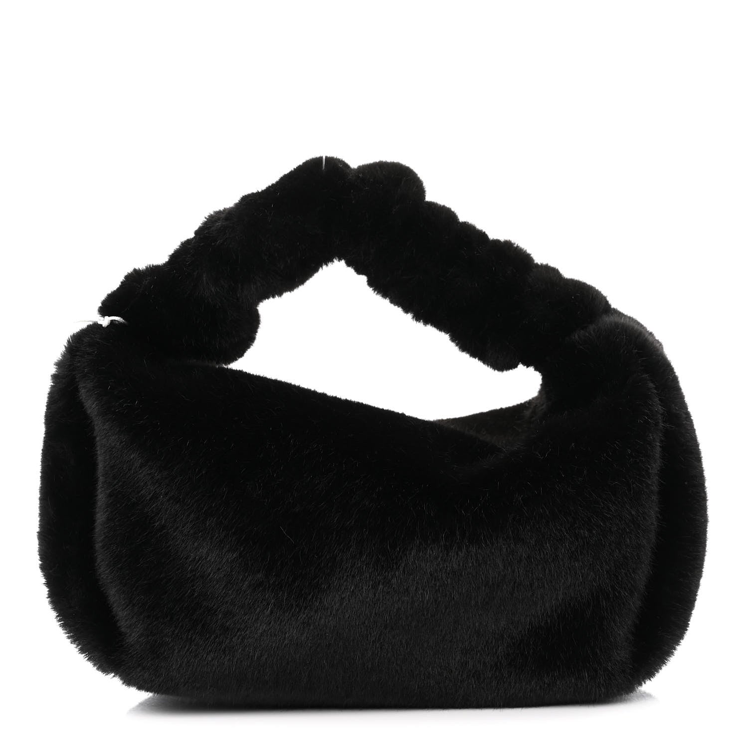 Alexander Wang Faux Fur Small Scrunchie Bag Black 1 of 9