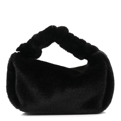 Alexander Wang Faux Fur Small Scrunchie Bag Black 1 of 9