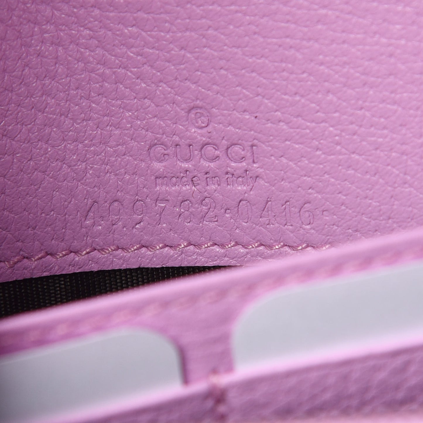 Calfskin Marquise Crystals Mini GG Chain Wallet Malva