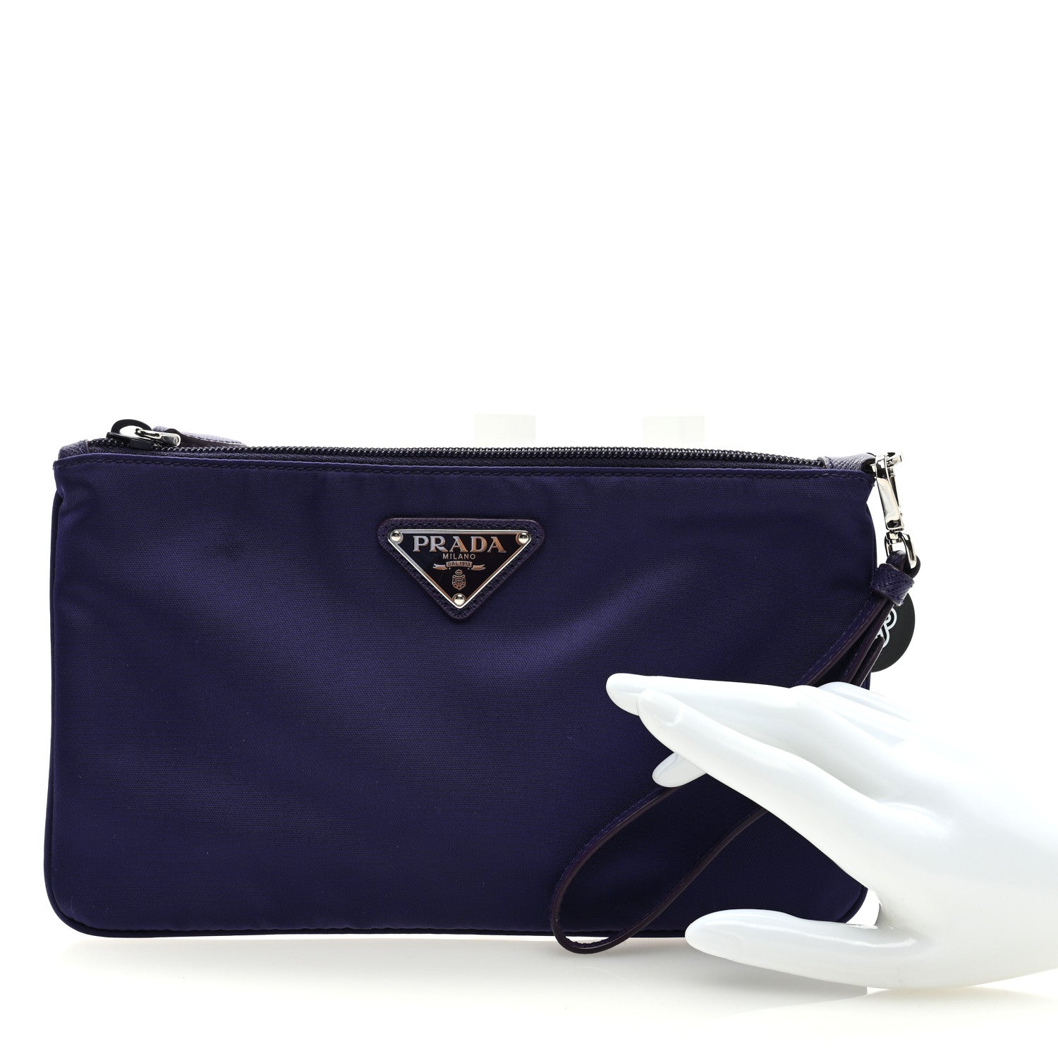 Prada Tessuto Nylon Saffiano Wristlet Viola 2 of 8