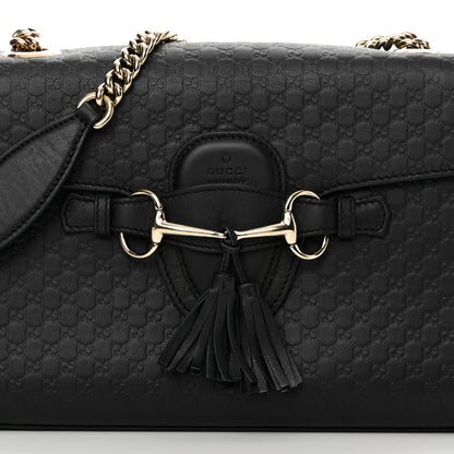 Gucci Microguccissima Medium Emily Chain Shoulder Bag Black 8 of 14