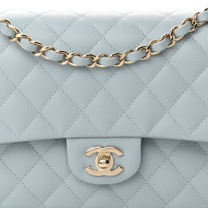 Chanel Caviar Quilted Medium Double Flap Light Blue 7 of 10
