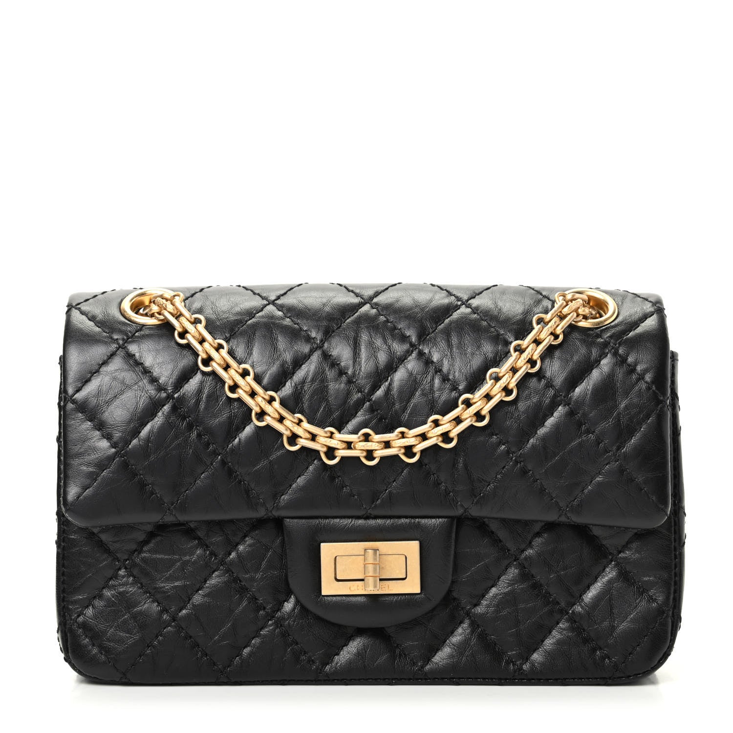 Chanel Aged Calfskin Quilted 2.55 Reissue Mini Flap Black 1 of 10