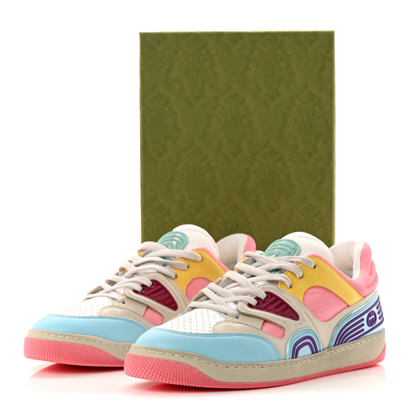 Demetra Womens Basket Low Top Sneakers 39 Spongy Azure Great White Mystic White Box Pink