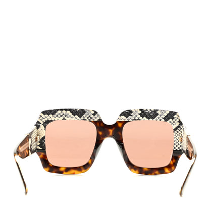Gucci Snakeskin Acetate Square Sunglasses GG0484S Havana 4 of 7
