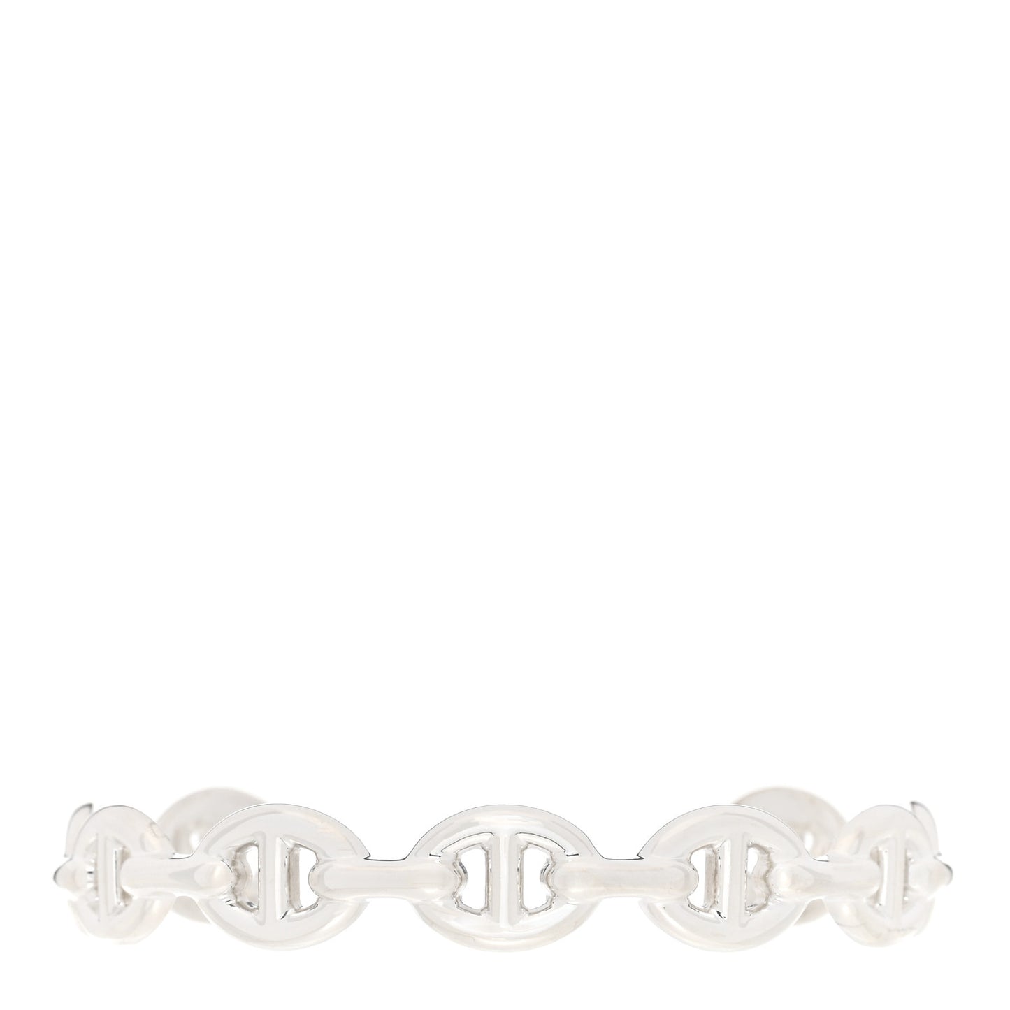 Sterling Silver MM Chaine d'Ancre Enchainee Cuff Bracelet SH