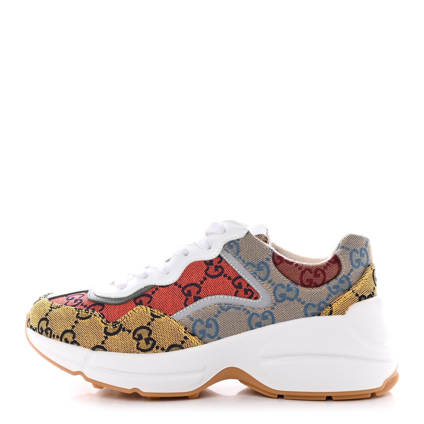 Monogram Multicolor Demetra Womens Rhyton Sneakers 36 Yellow Blue Great White Tabasco