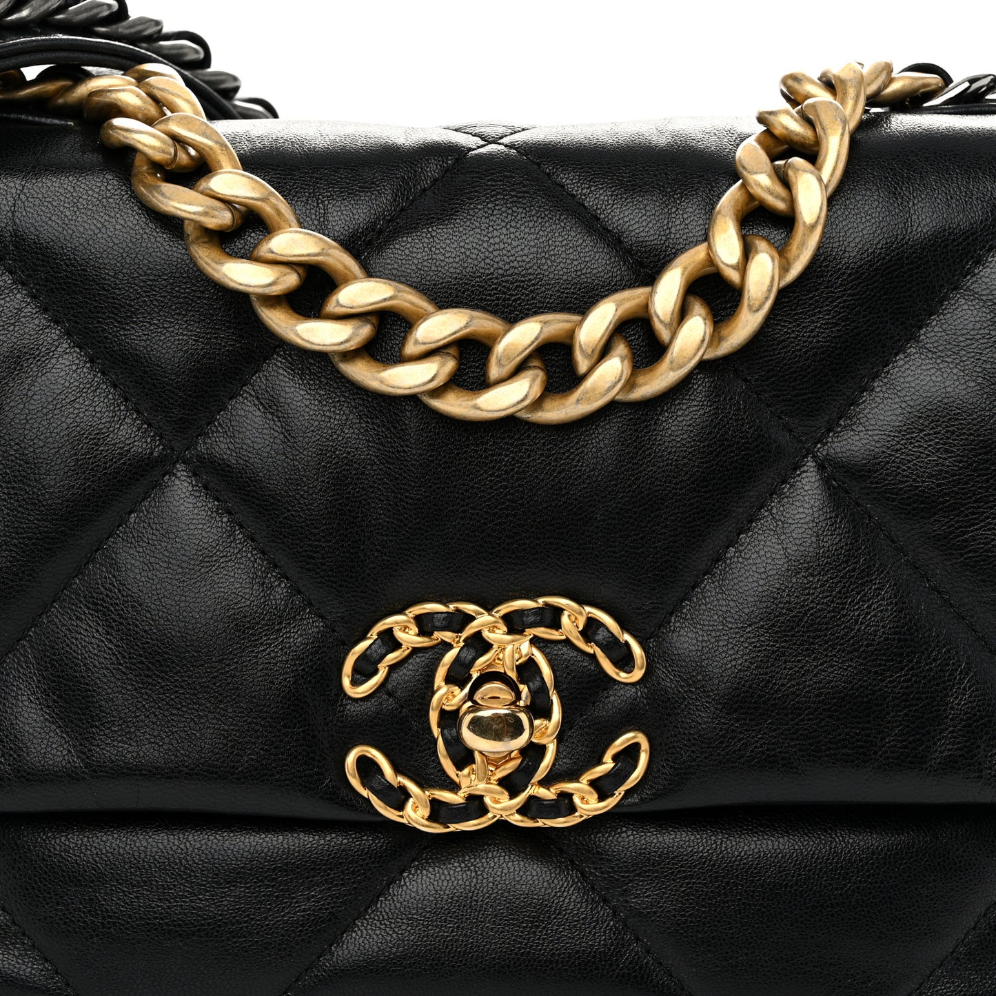 Goatskin Quilted Medium Chanel 19 Flap Black