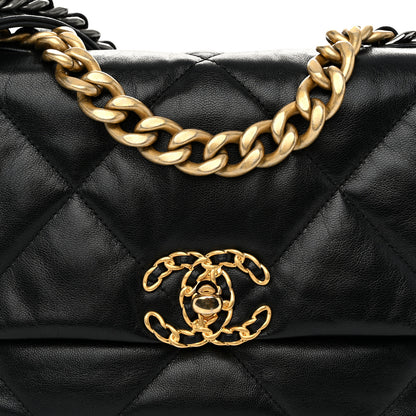 Chanel Goatskin Quilted Medium Chanel 19 Flap Black 8 of 10