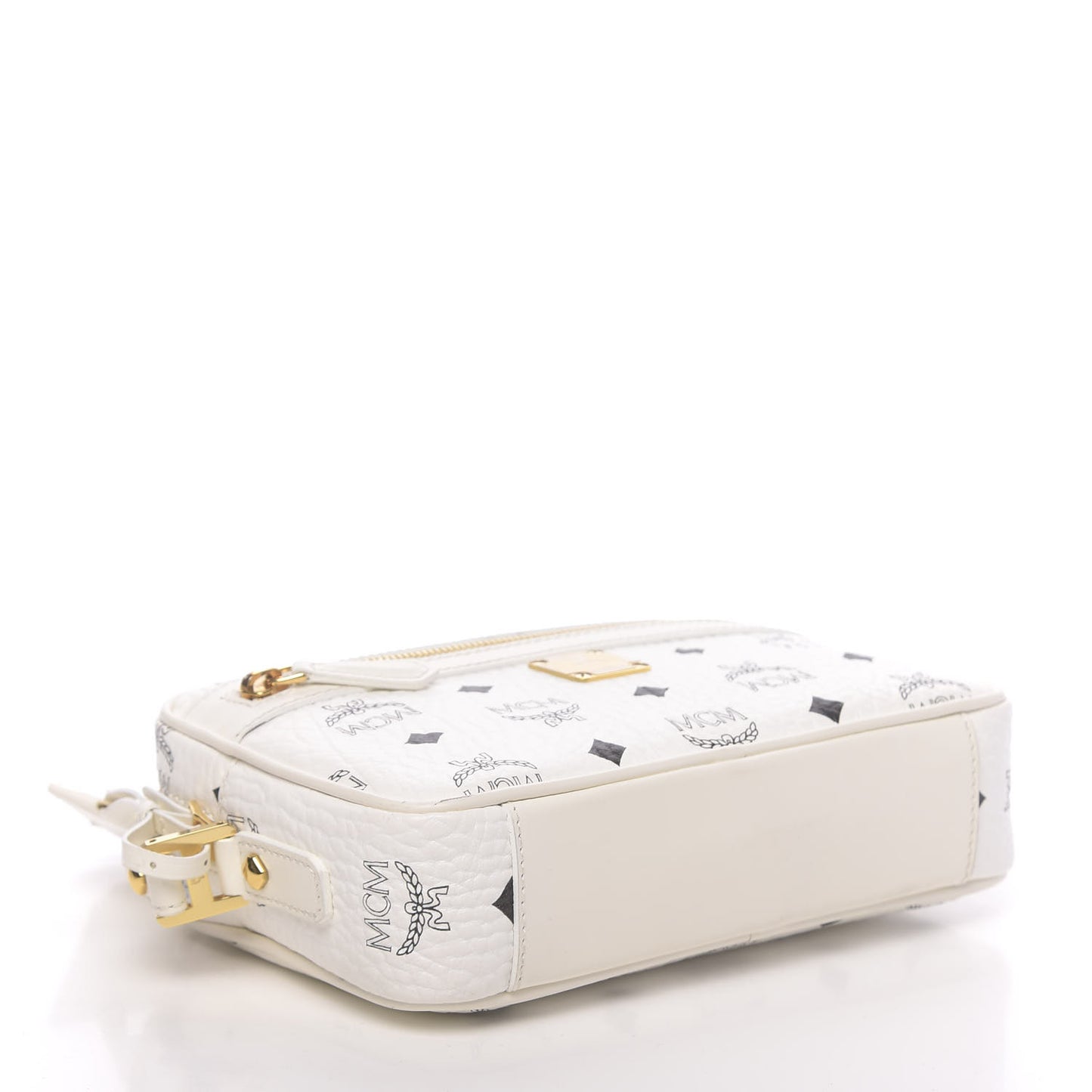 Visetos Small Heritage Line Camera Crossbody Bag White